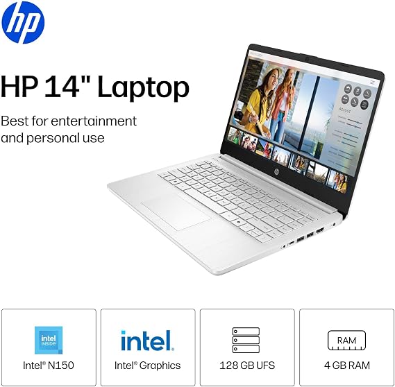 HP 2026 Everyday Laptop, Intel CPU, 128GB Storage, Copilot AI, Office 365