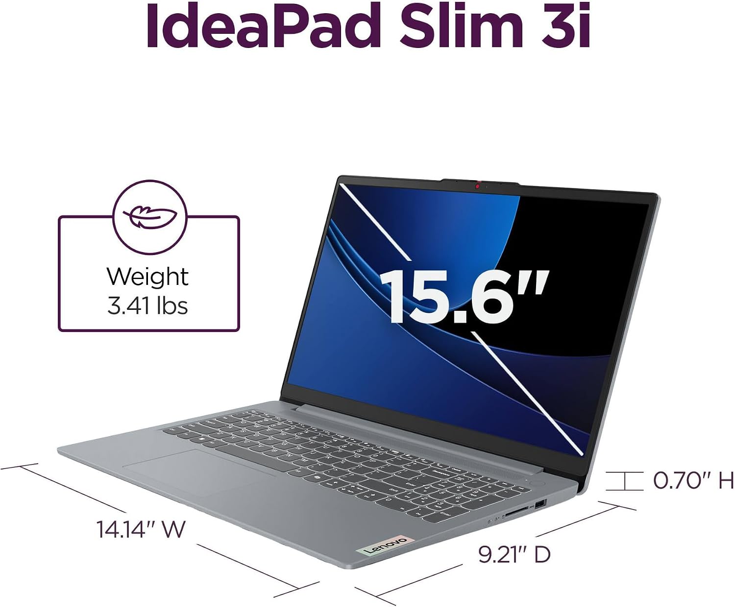 Lenovo 15.6" FHD Essential Laptop, Intel Processor, 8GB DDR5, 128GB Storage