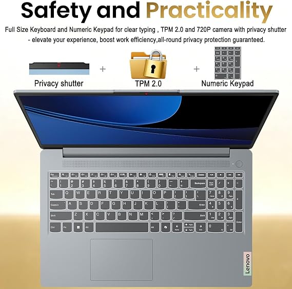 Lenovo 15.6" FHD Essential Laptop, Intel Processor, 8GB DDR5, 128GB Storage