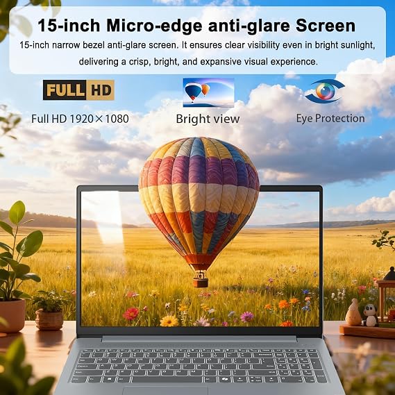 Lenovo 15.6" FHD Essential Laptop, Intel Processor, 8GB DDR5, 128GB Storage