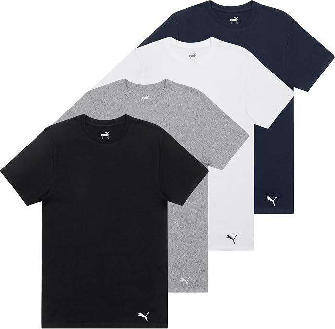 PUMA Visit the PUMA Store Puma Men's 4 Pack Cotton Crewneck Short Sleeve T-Shirt